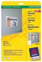 Avery L7087 Self Laminating Adhesive Signs Pk10
