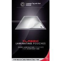 GBC Laminating Pouch Luggage Tag 125micron Clear 100 Box