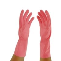 Bastion Flocklined Grip Rubber Gloves Pink Honeycomb Medium 144 Pairs