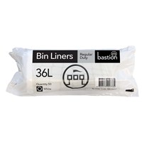 Bastion 36 Litre Regular Duty Bin Liners White Roll 50