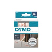 Dymo Label Tape Red on White 12mm x 7m Each