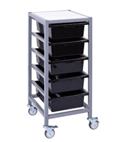 Visionchart Single Tote Tray Trolley Trays Included  Black Set