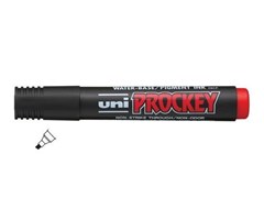 Uniball Prockey Permanent Marker Chisel Red 12 per Box