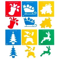 Educational Colours Christmas Stencils 6 Set