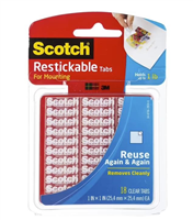 Scotch Mounting Tabs R100 Restickable 254254mm Clear Pk18